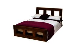 Bengal Double Bed Frame - Dark Wood